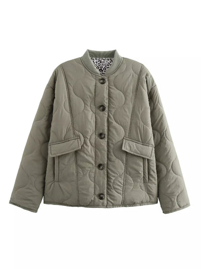 Quilted Button-Down Lightweight Jacket
