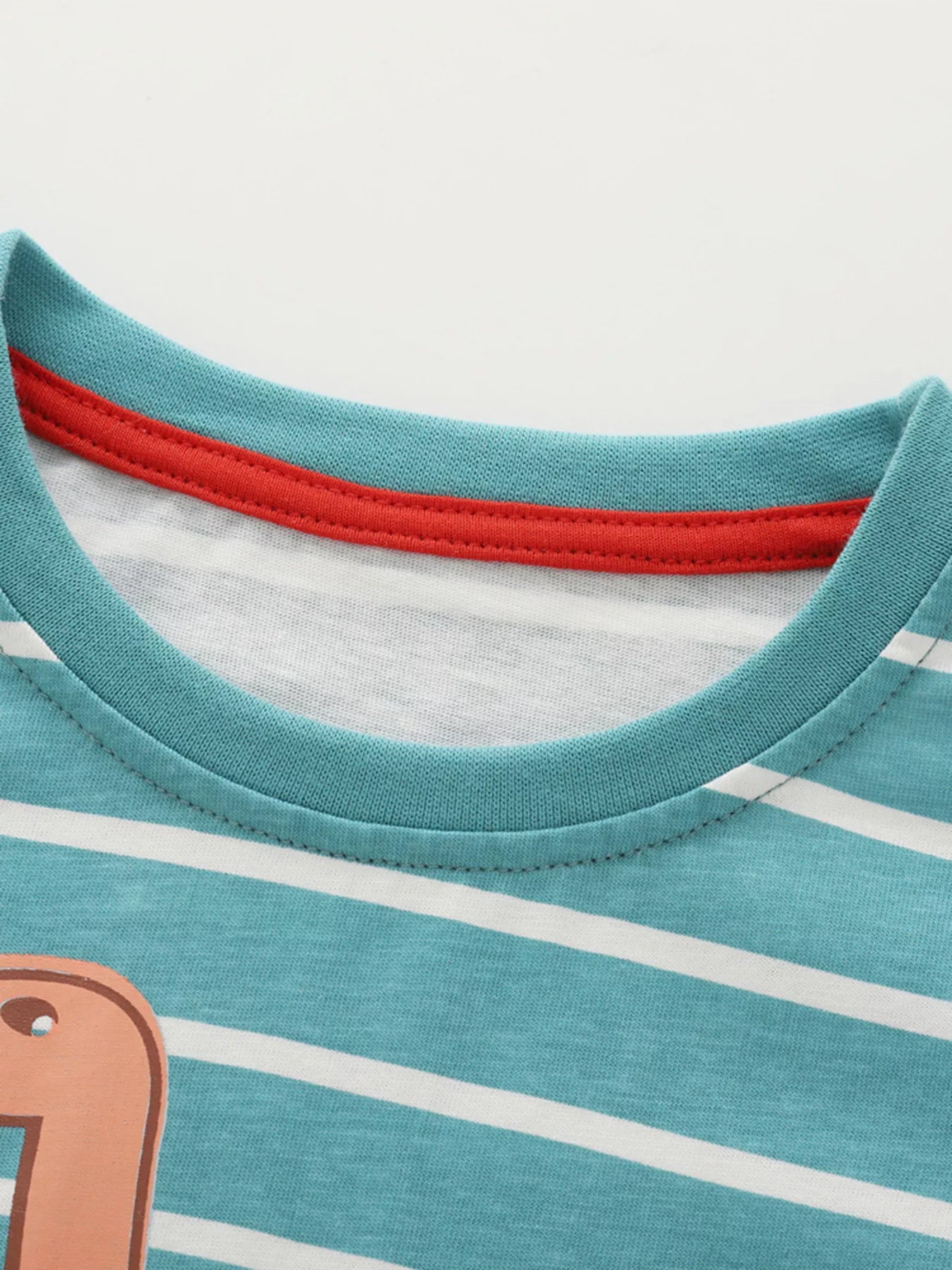 Children's Dinosaur Print Striped Pajama Set