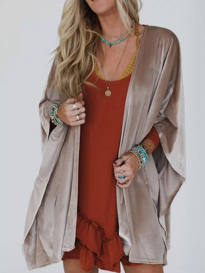 Open Front Draped Sleeve Cardigan