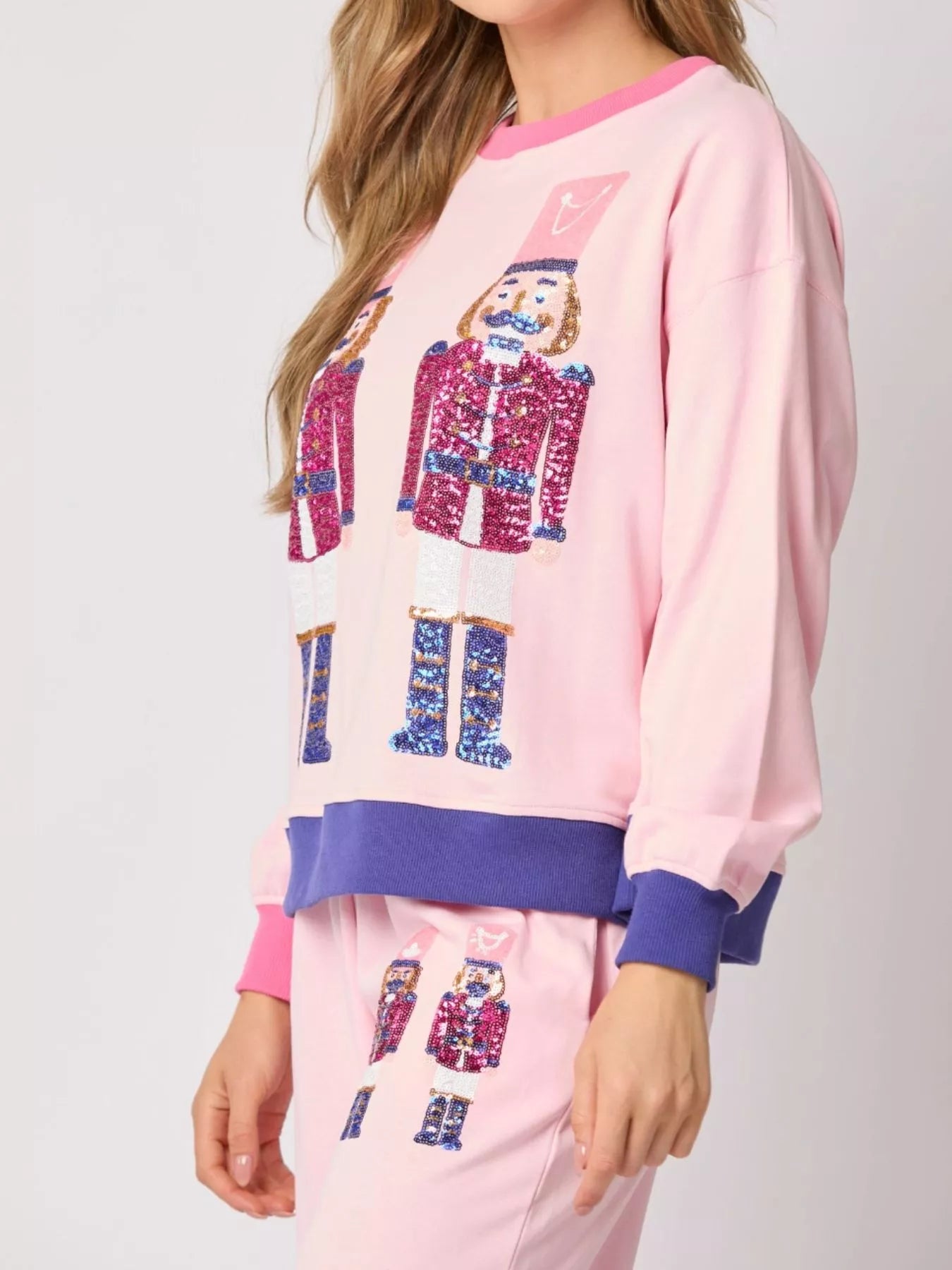 Nutcracker Contrast Trim Sweatshirt and Pants Set