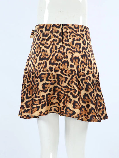 Leopard Print Mini Skirt
