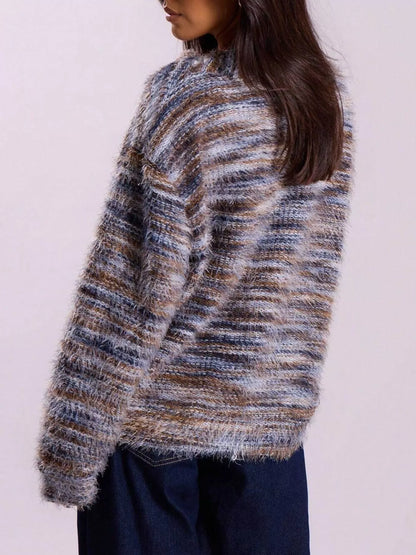 Chunky Knit V-Neck Button-Up Cardigan