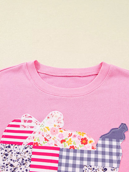 USA Map Patched Long Sleeve Sweatshirt