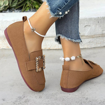 Decor Buckle Round Toe Slip-On