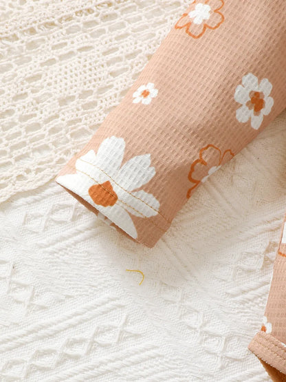 Children's Ruffled Floral Bodysuit and Bloomer, Headband Set