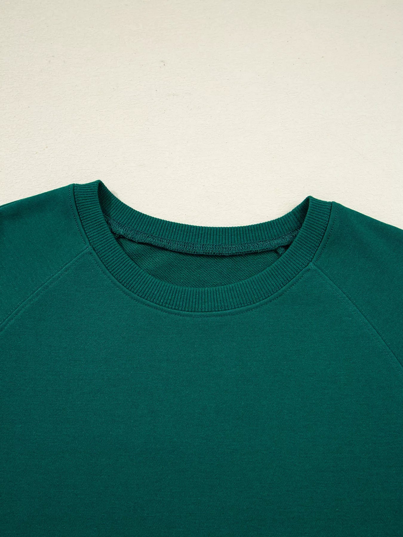 Round Neck Top and Stripe Detail Drawstring Pants Set