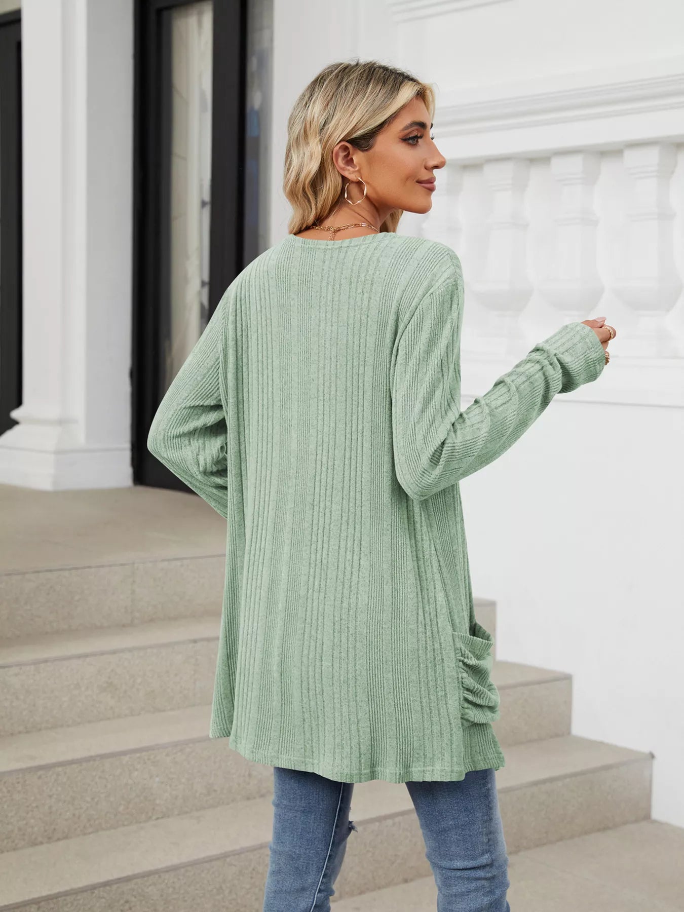 Open Front Long Cardigan