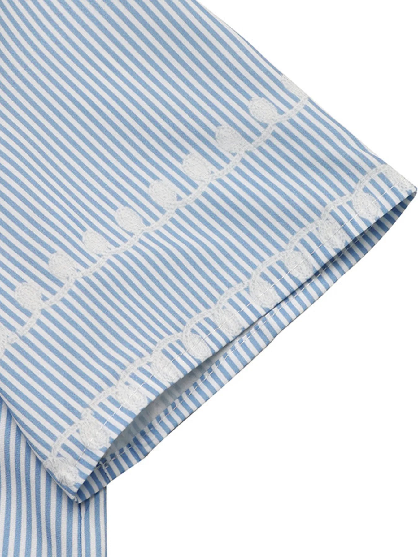 Floral Striped V-Neck Short Sleeve Shirt