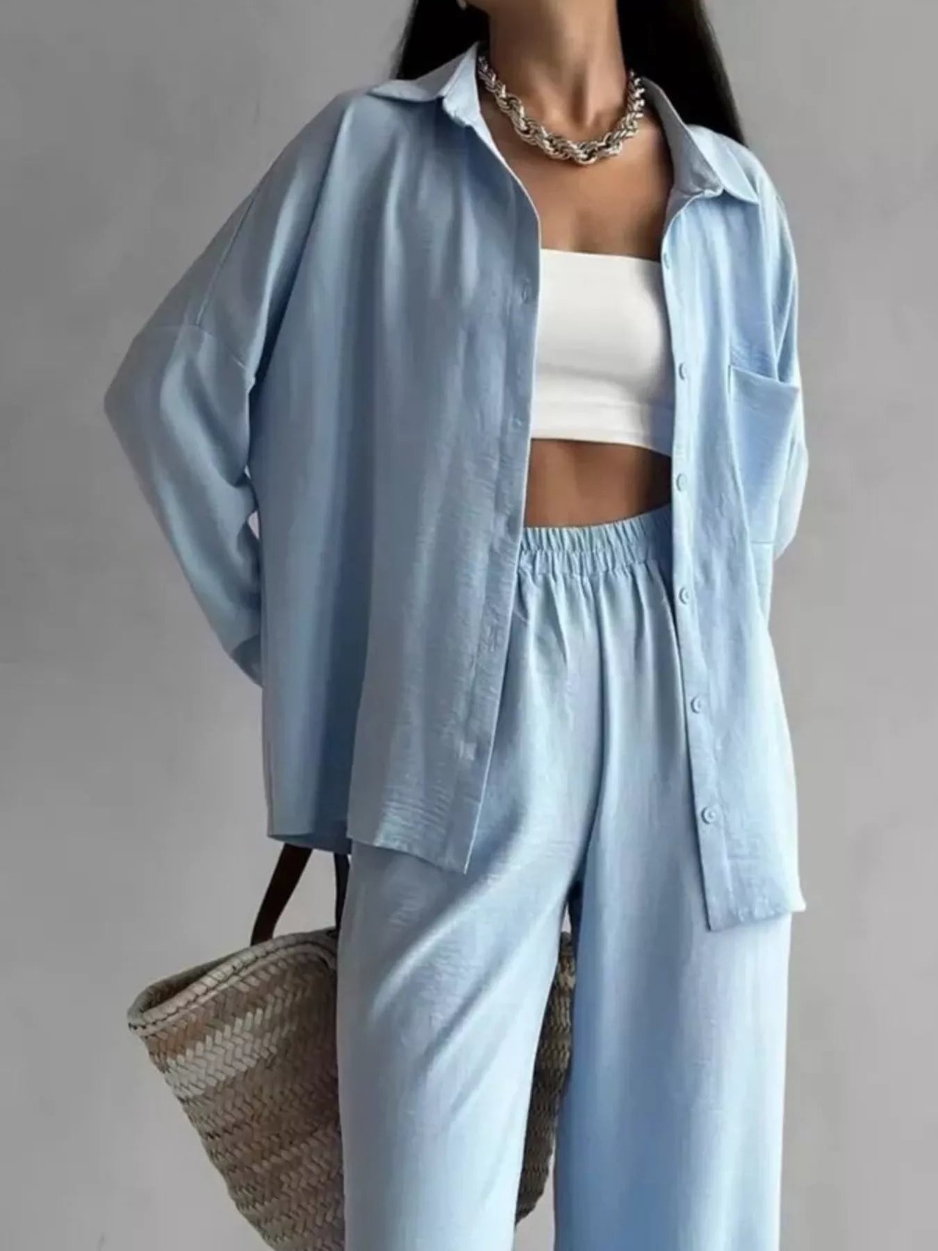 Button Down Shirt and Pants Set