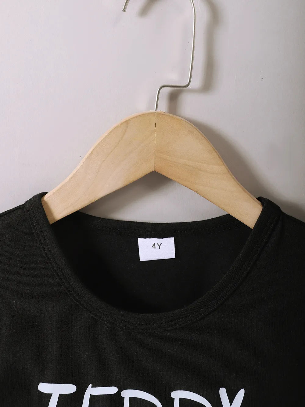 Children's Teddy Bear Round Neck Top and Pants Set