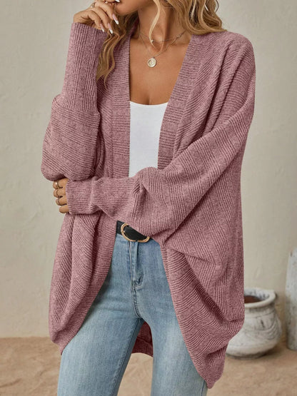 Casual Knit Open Front Cardigan