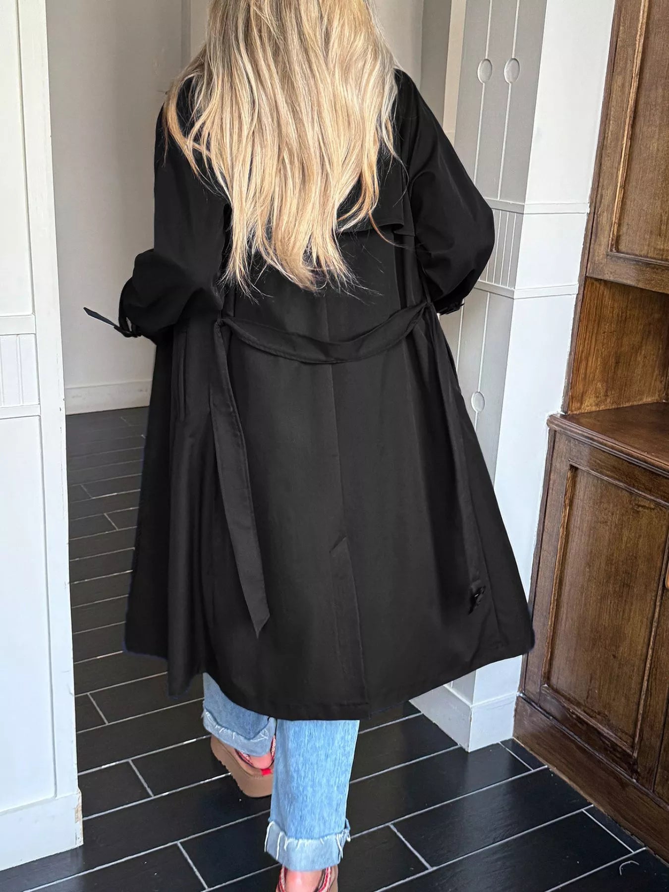 Double-Breasted Belted Trench Coat