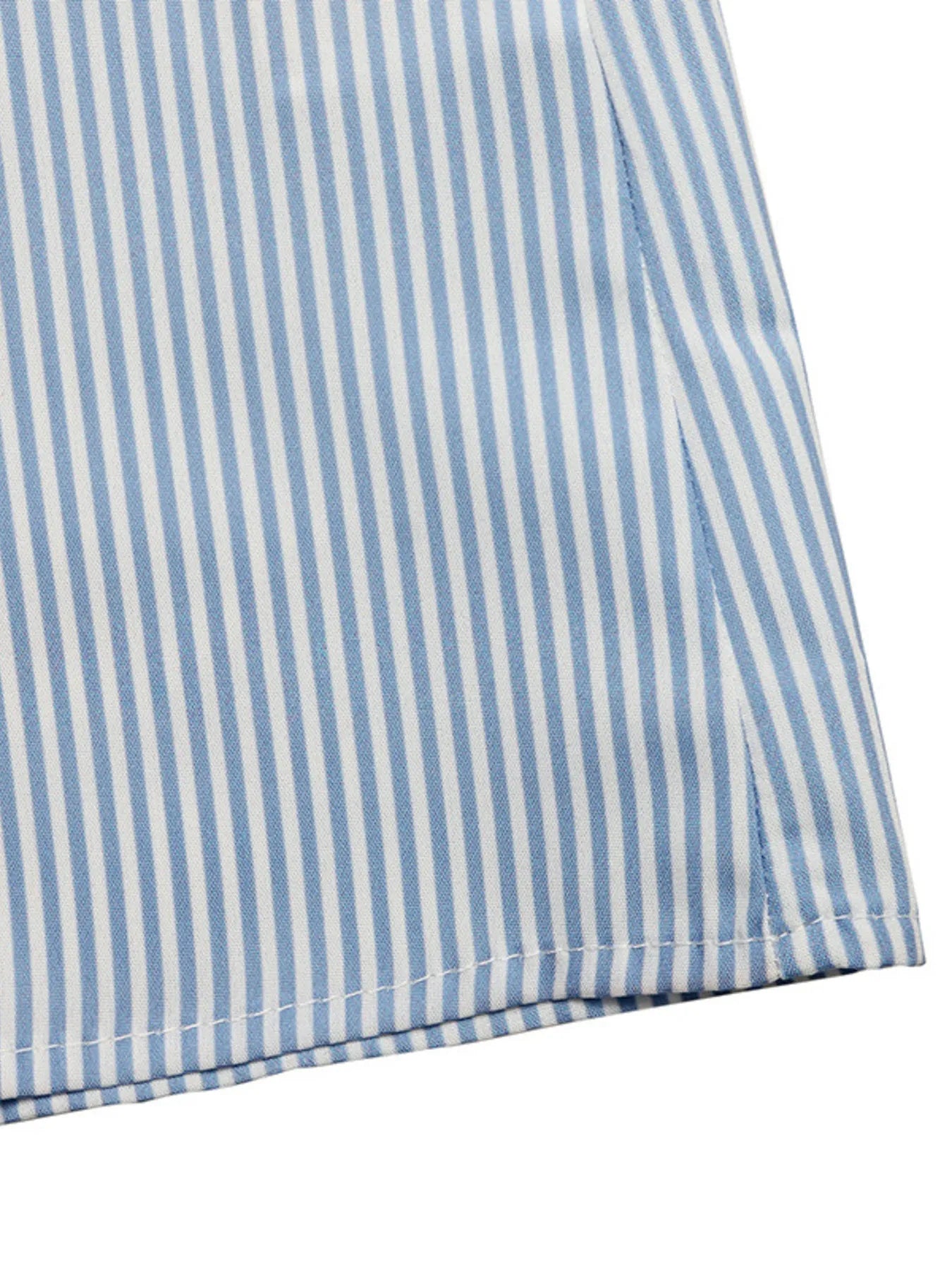 Floral Striped V-Neck Short Sleeve Shirt