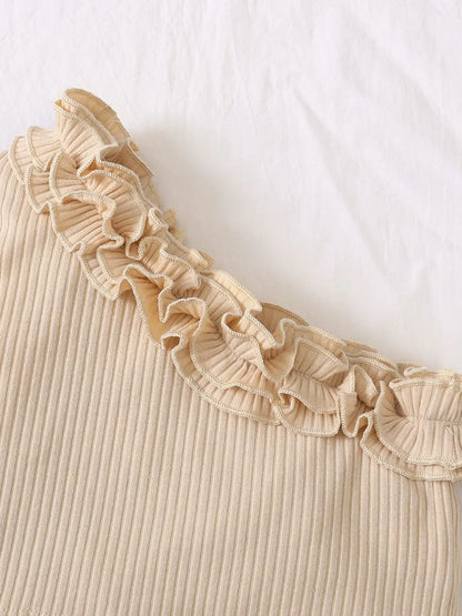 Single Shoulder Top and Printed Skirt Set