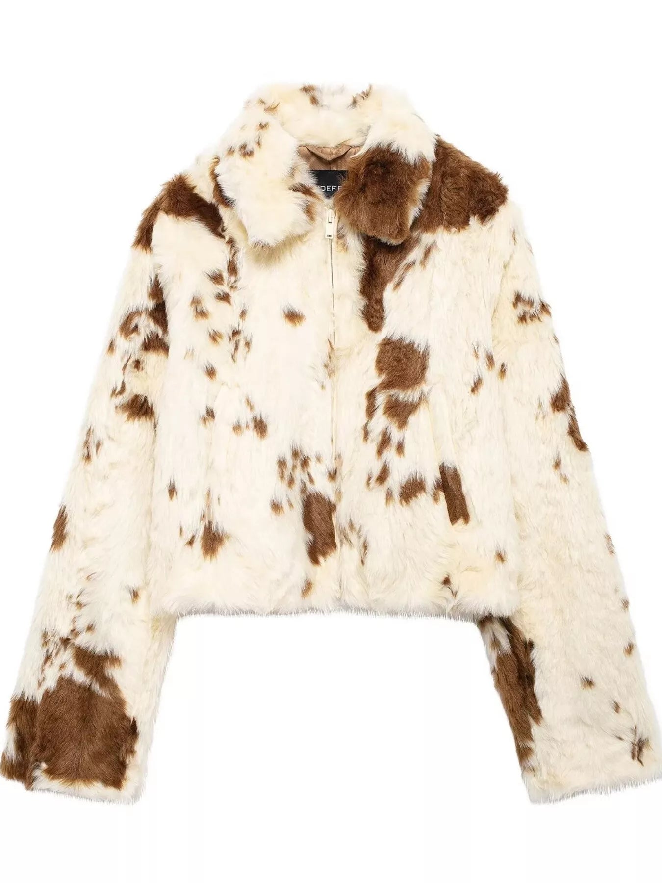 Faux Fur Zip Up Cropped Outerwear