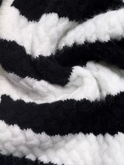 Striped Button-Up Long Sleeve Cardigan