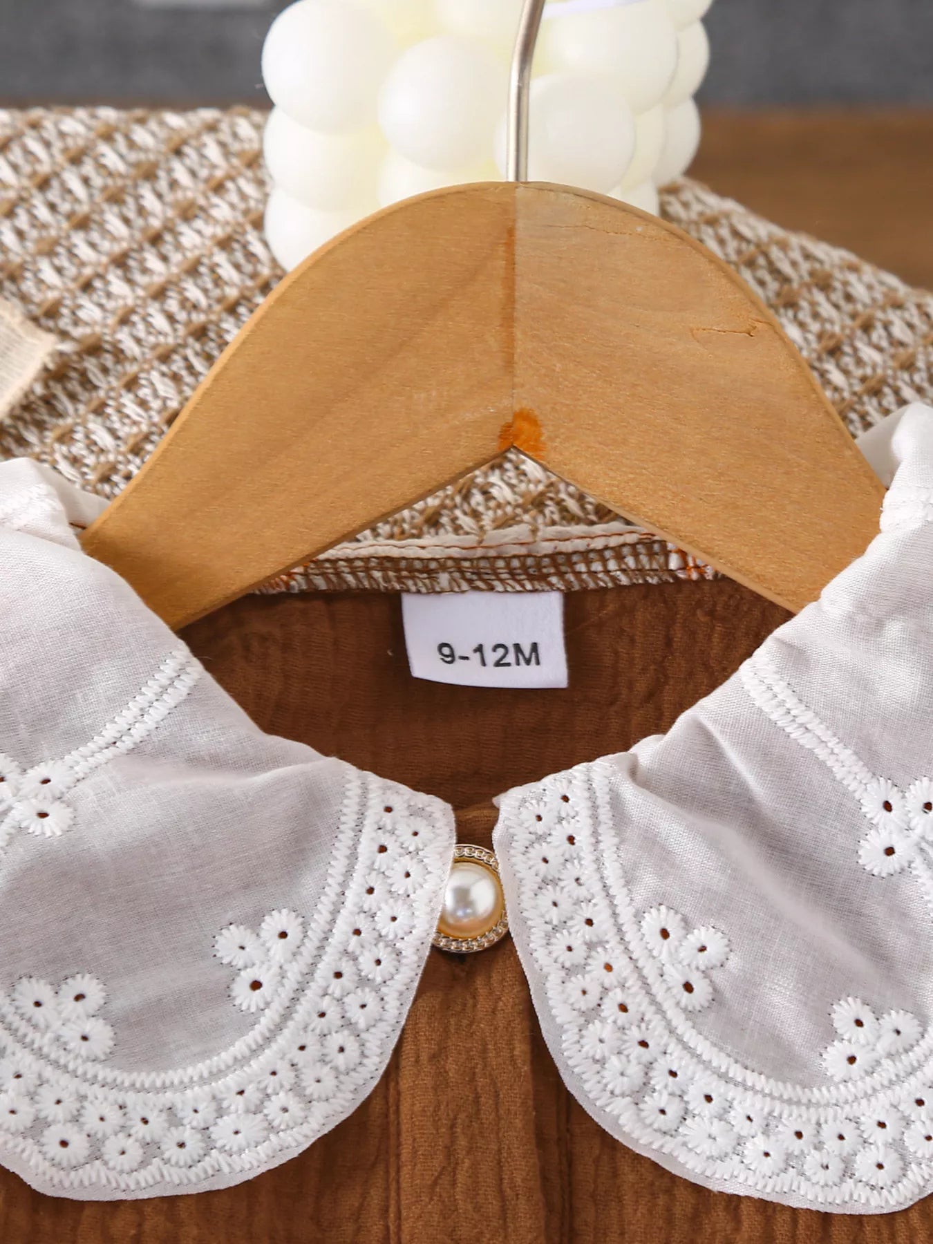 Children's Ruffle Trim Bow Decor Baby Set