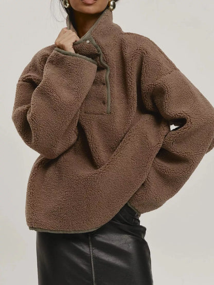 Cozy Sherpa Dropped Shoulder Sweatshirt
