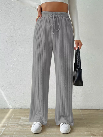 Drawstring Wide Leg Pants