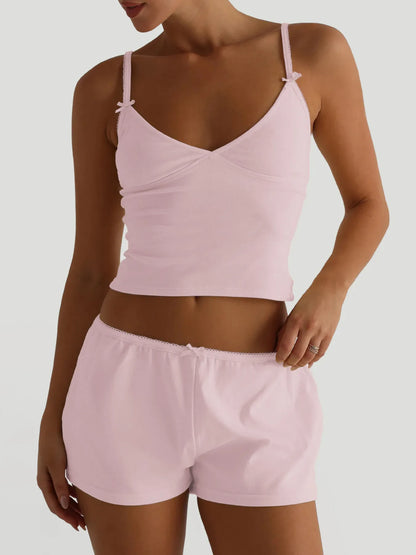 V-Neck Cami and Shorts Set