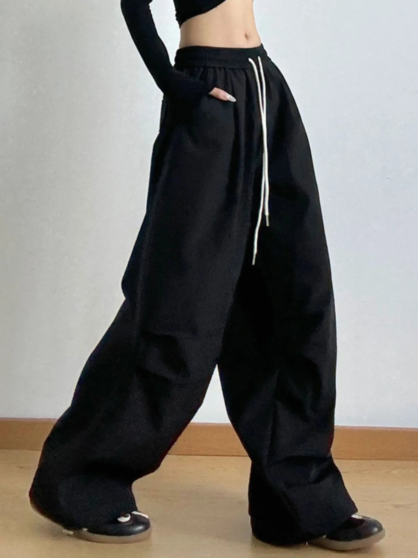 Oversized Wide Leg Drawstring Pants