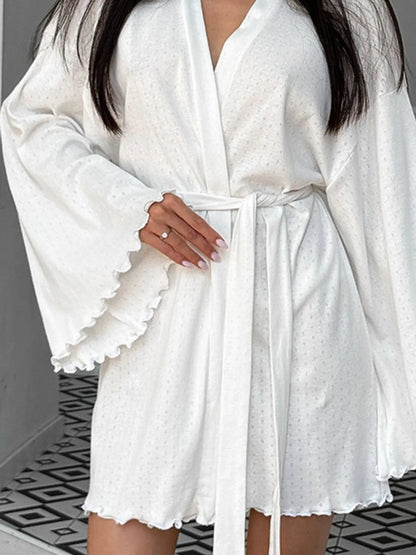 Tie Waist Kimono Sleeve Lounge Nightgown