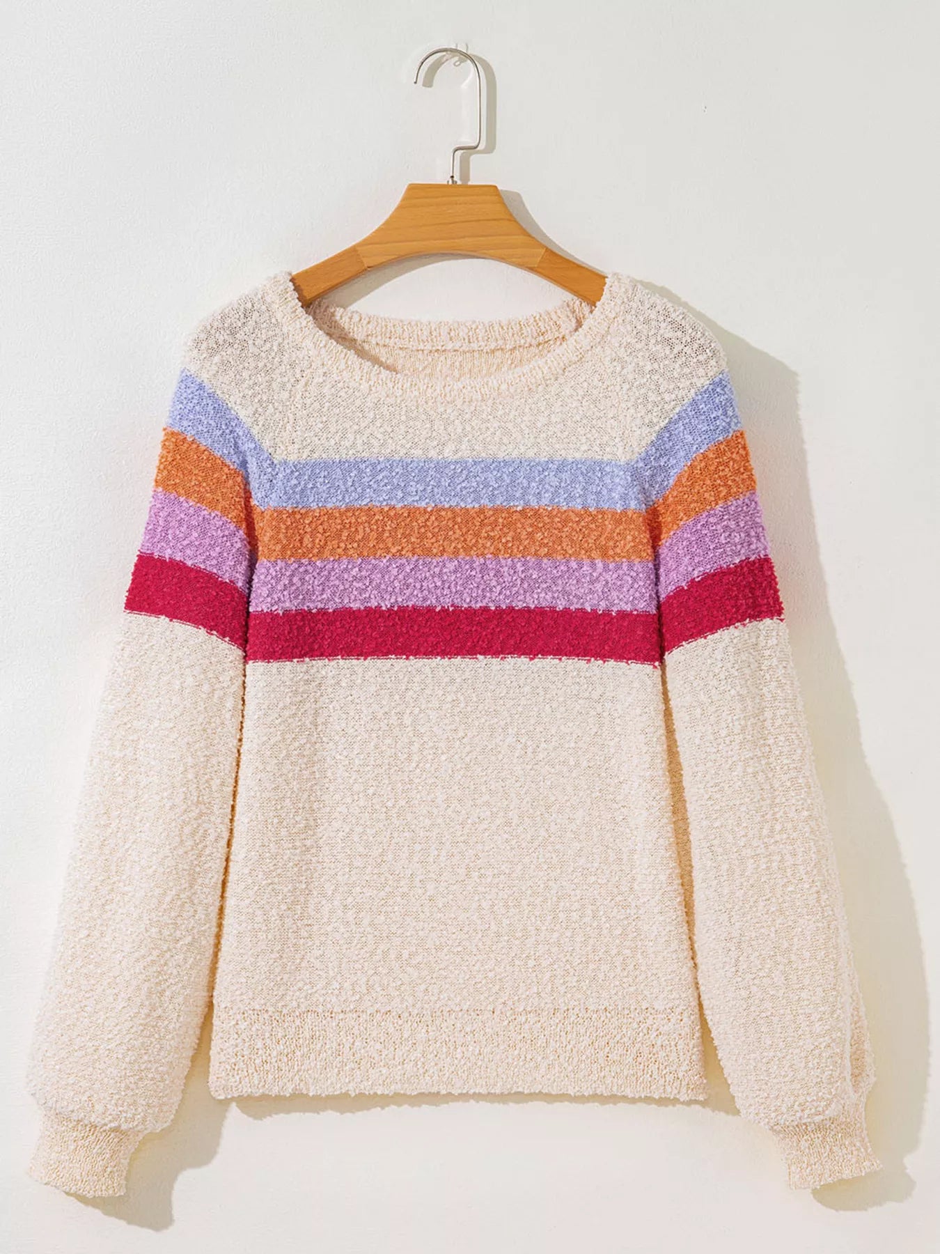 Striped Color Block Loose Sleeve Sweater