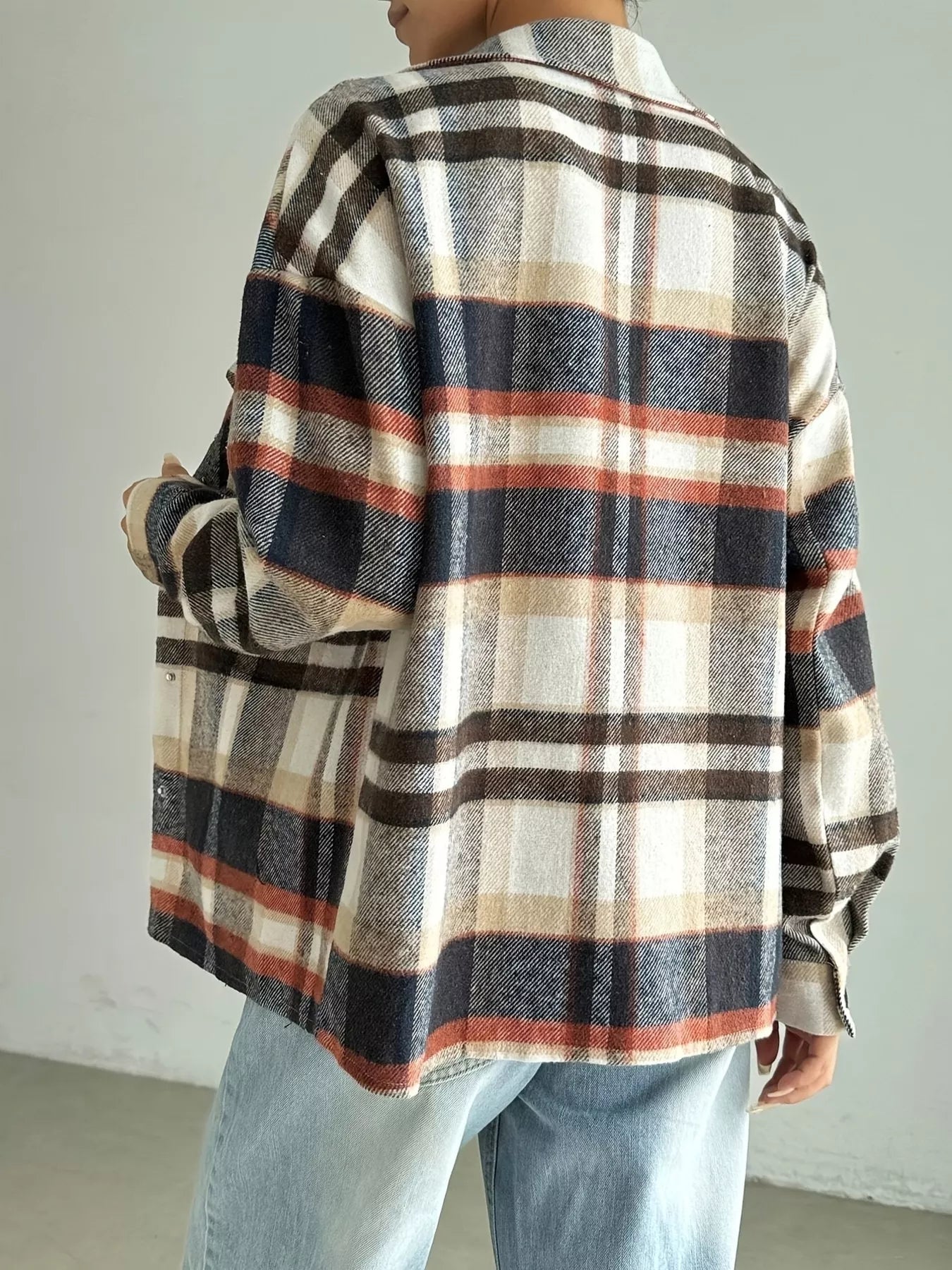 Relaxed Fit Plaid Snap Down Shirt