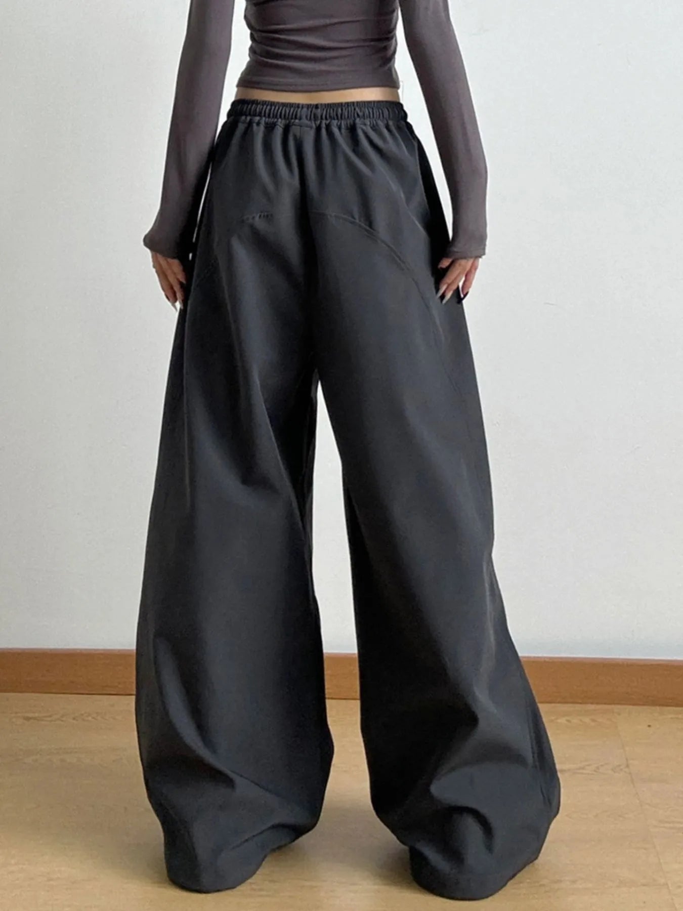 Wide Leg Pants with Drawstring Waist