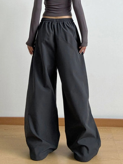 Wide Leg Pants with Drawstring Waist