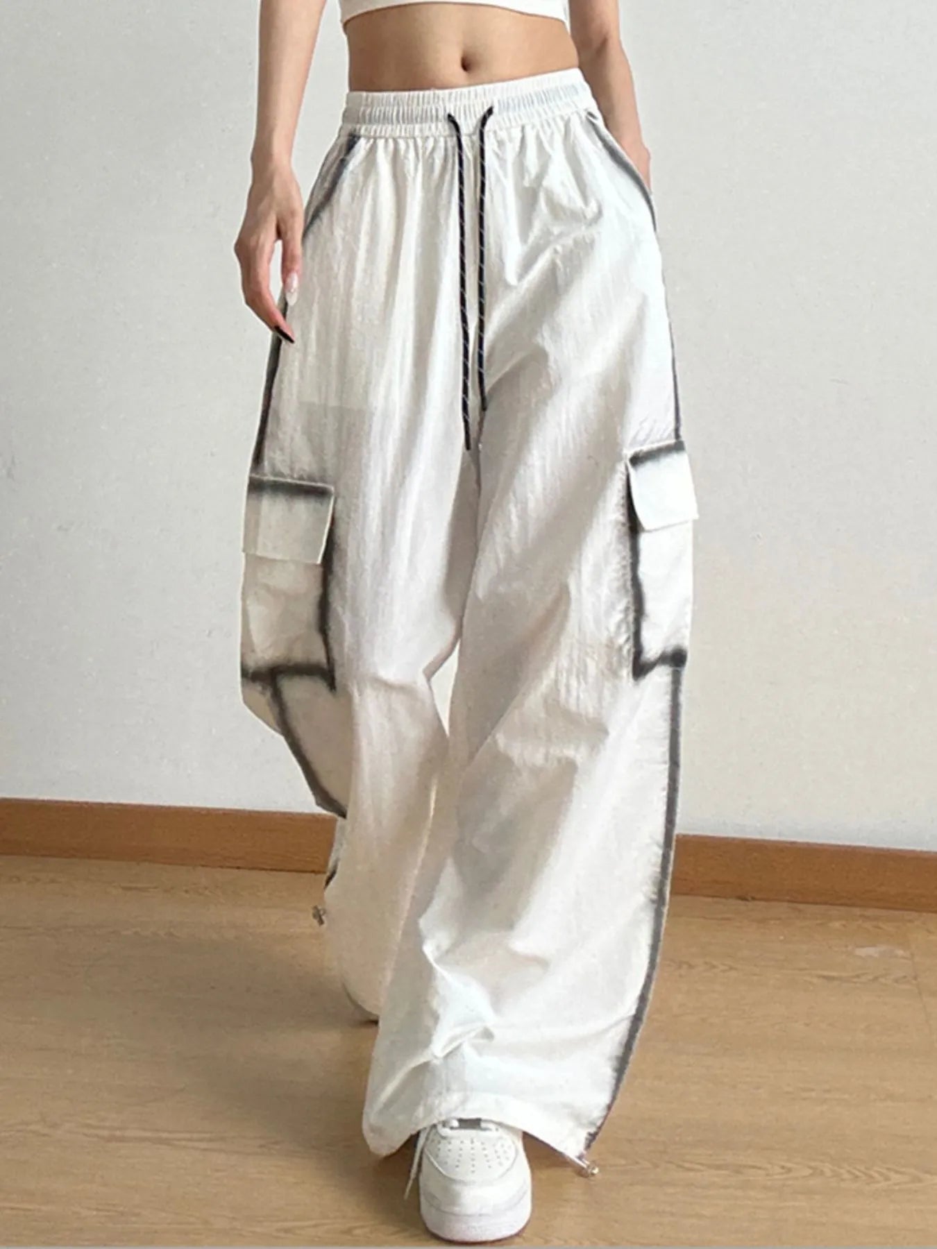 Drawstring Wide Leg Pants