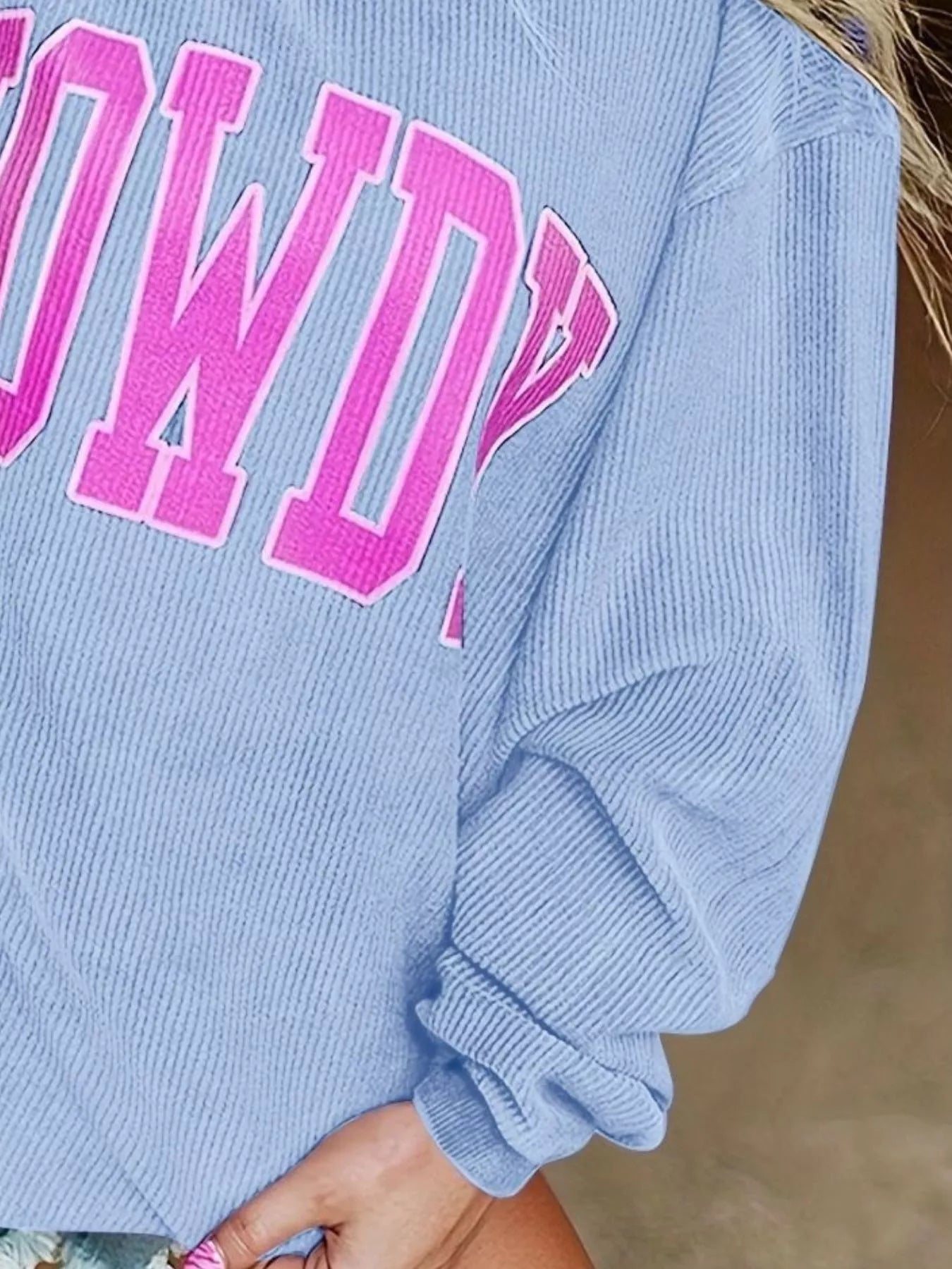 Full Size Howdy Round Neck Oversized Sweatshirt Plus Size