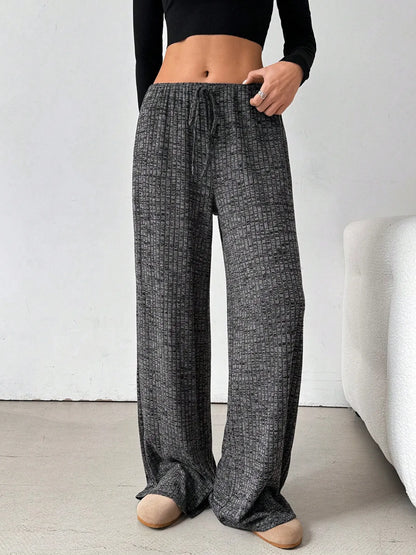 Striped Wide Leg Drawstring Pants
