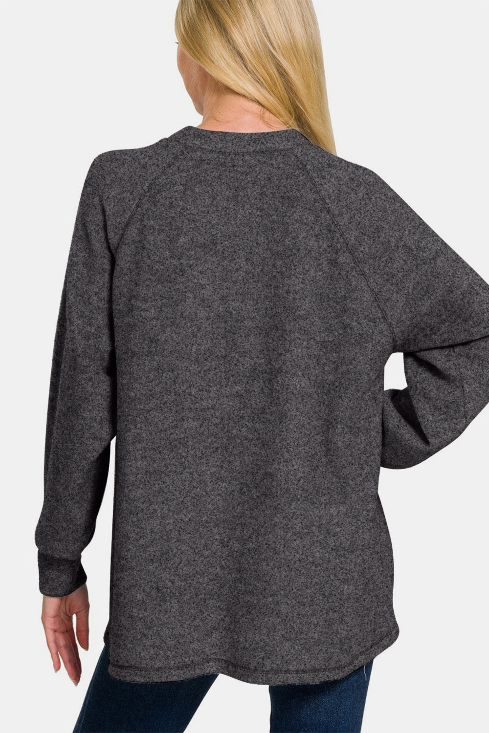 Back To School Sweater - Zenana Full Size Brushed Melange Hacci High-Low Sweater