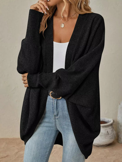 Casual Knit Open Front Cardigan