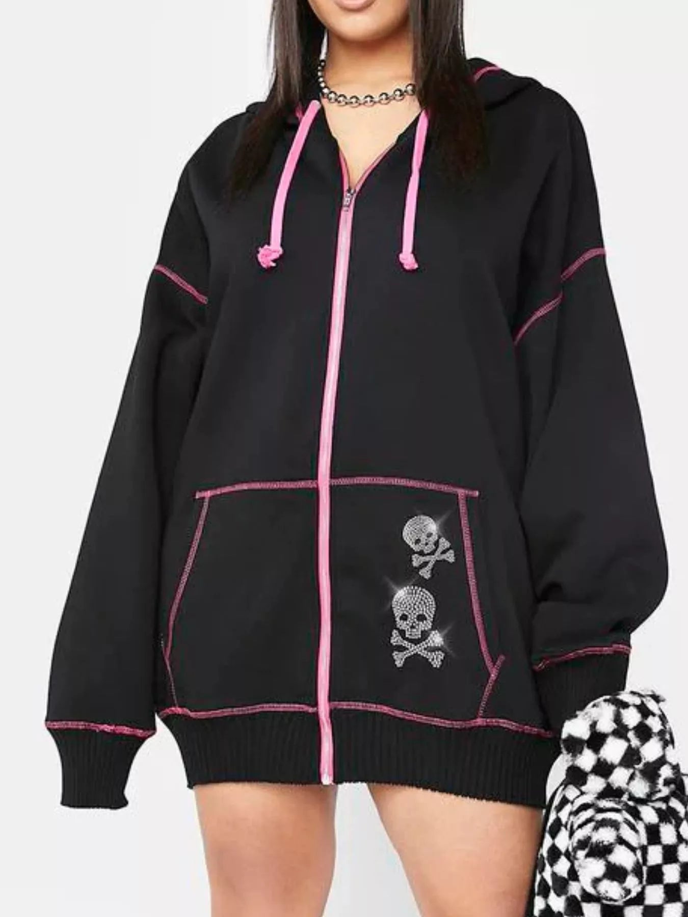 Halloween Zip-Up Drawstring Hoodie