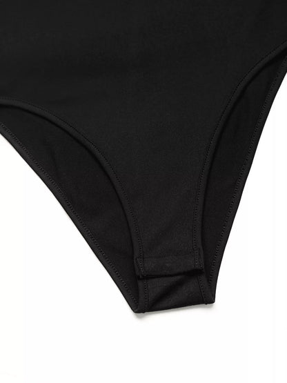 Flower One Shoulder Long Sleeve Bodysuit