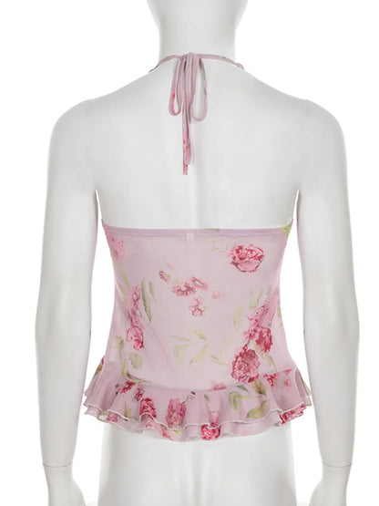 Floral Halter Neck Cami