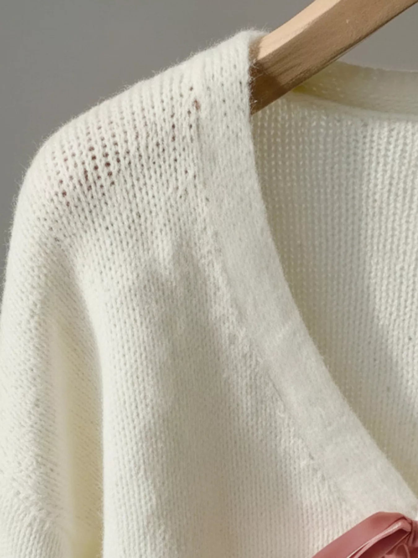 Bow-Knot Embellished V-Neck Cardigan