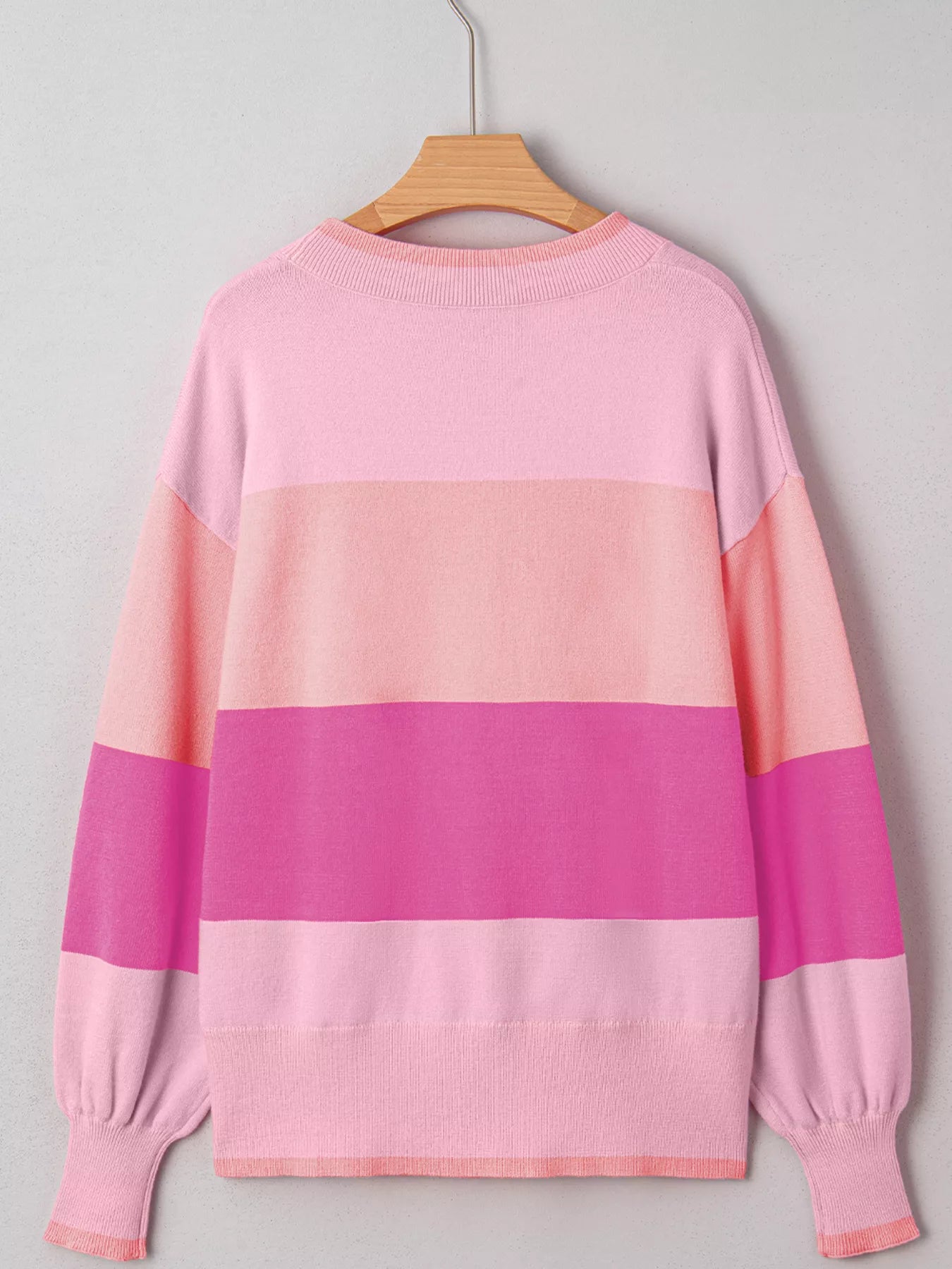 Sequined HOLLY JOLLY Color Block Crew Neck Sweater