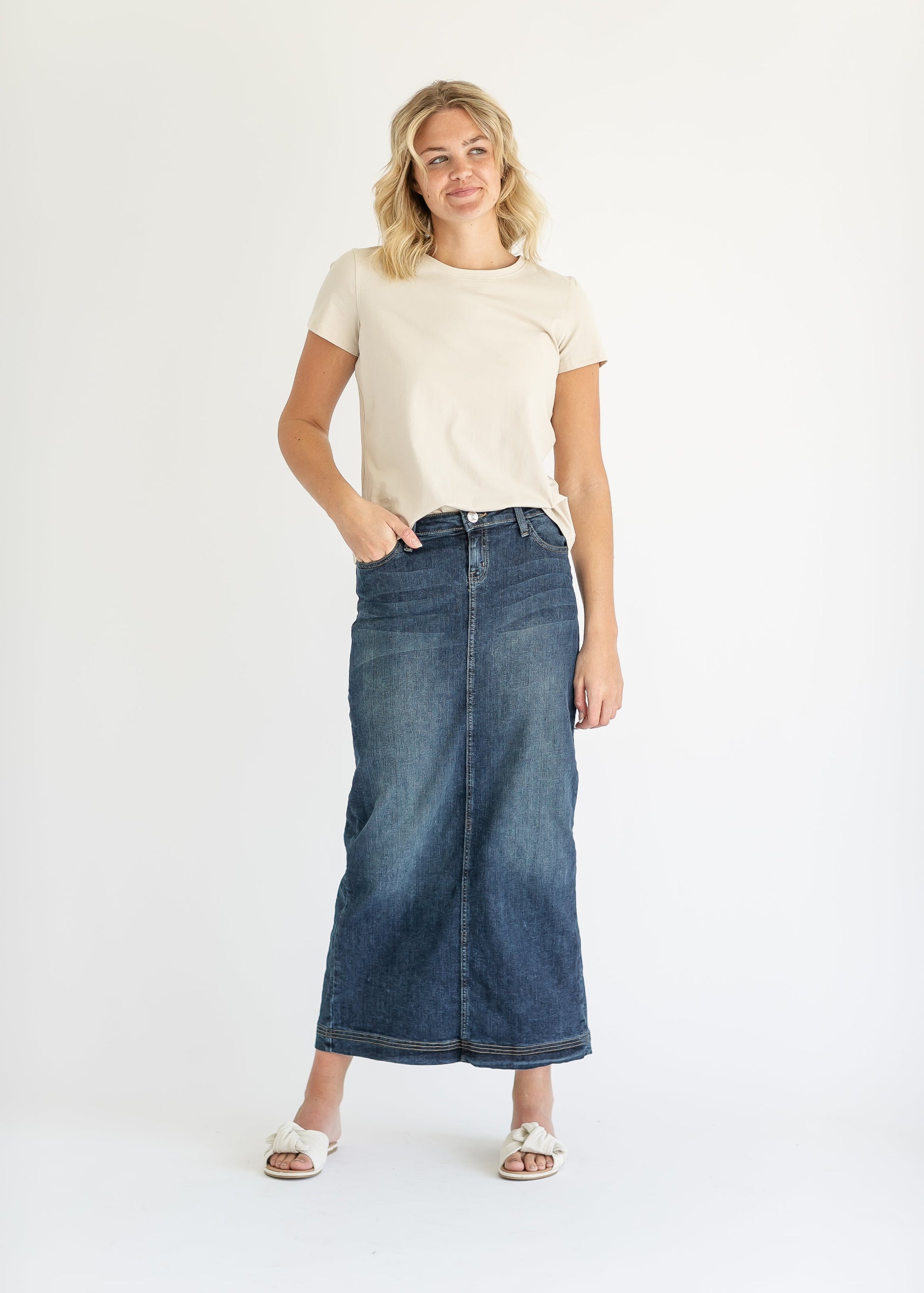 Bria Long Denim Maxi Skirt - FINAL SALE
