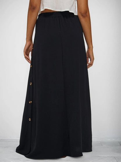 High Waist Maxi Skirt with Pockets