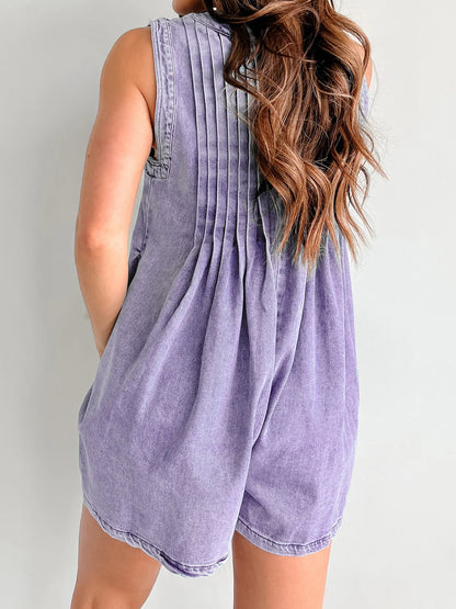 Tied Romper with Pockets Lavender