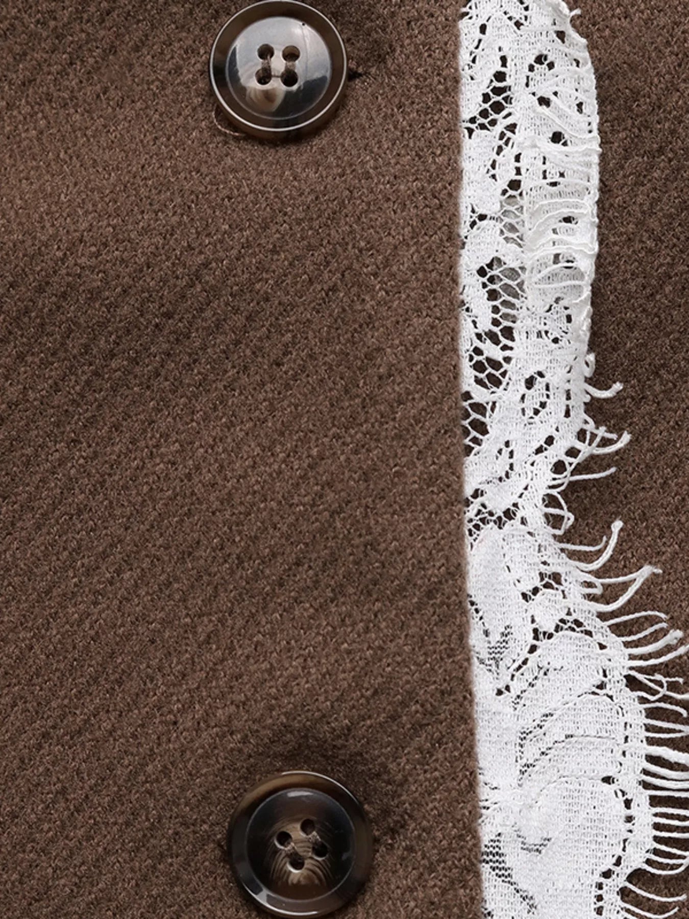 Lace Trim Button Up Blazer