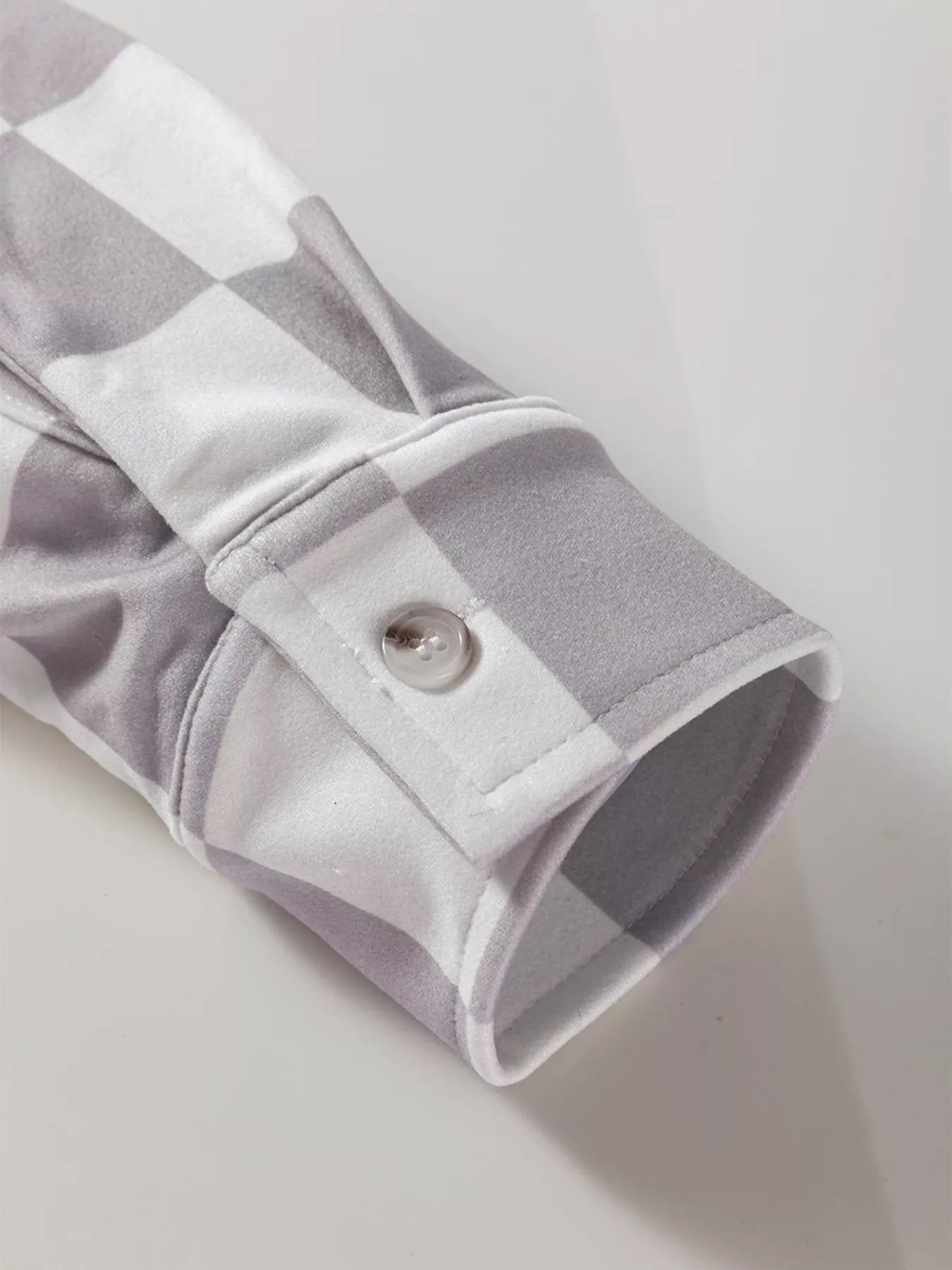 Checkerboard Flap Pocket Button Front Shacket