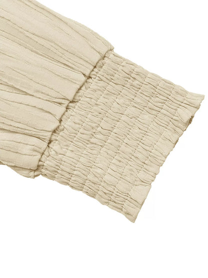 Tiered V-Neck Long Sleeve Dress