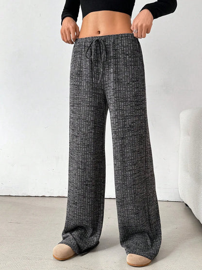 Striped Wide Leg Drawstring Pants