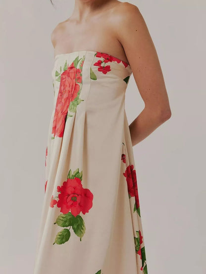 Floral Print Sleeveless Maxi Dress