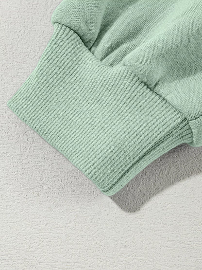 Drop Shoulder Zip Up Jacket and Drawstring Pants Active 2pcs Set