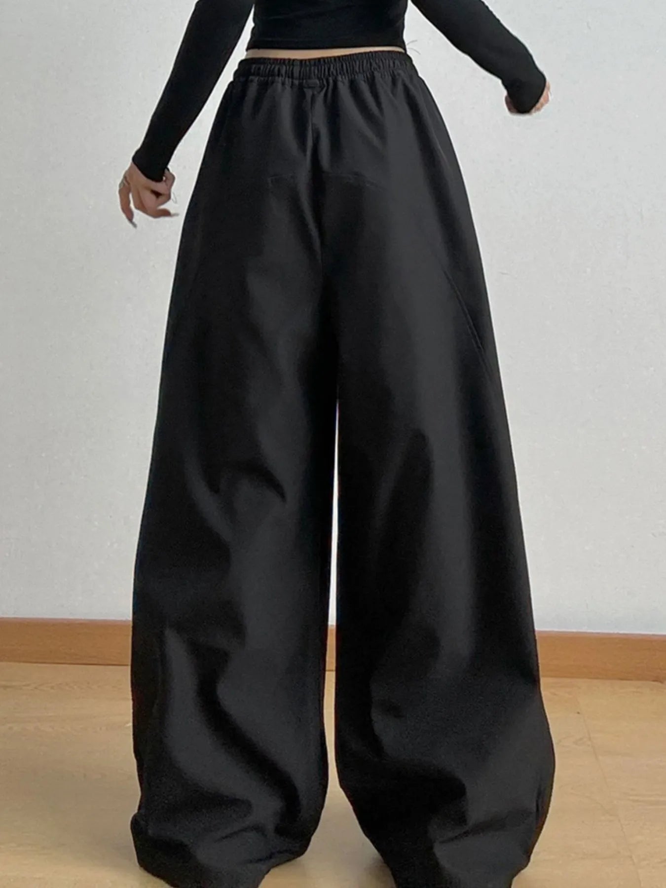 Wide Leg Pants with Drawstring Waist